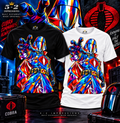 5-2 Impressions colorful crystal Cobra Commander inspired T-shirt mockup in black and white