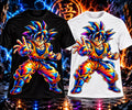 5-2 Impressions colorful crystal Goku T-shirt mockup in black and white