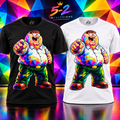 Color Pop Cartoon Dad Vibe T-shirt black and white mockup