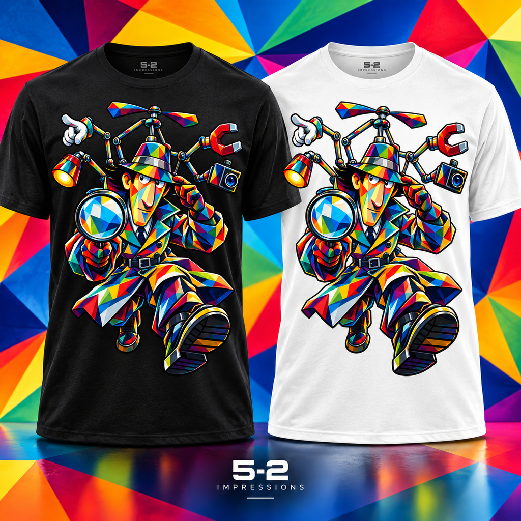 Color Pop Detective Vibe T-shirt black and white mockup
