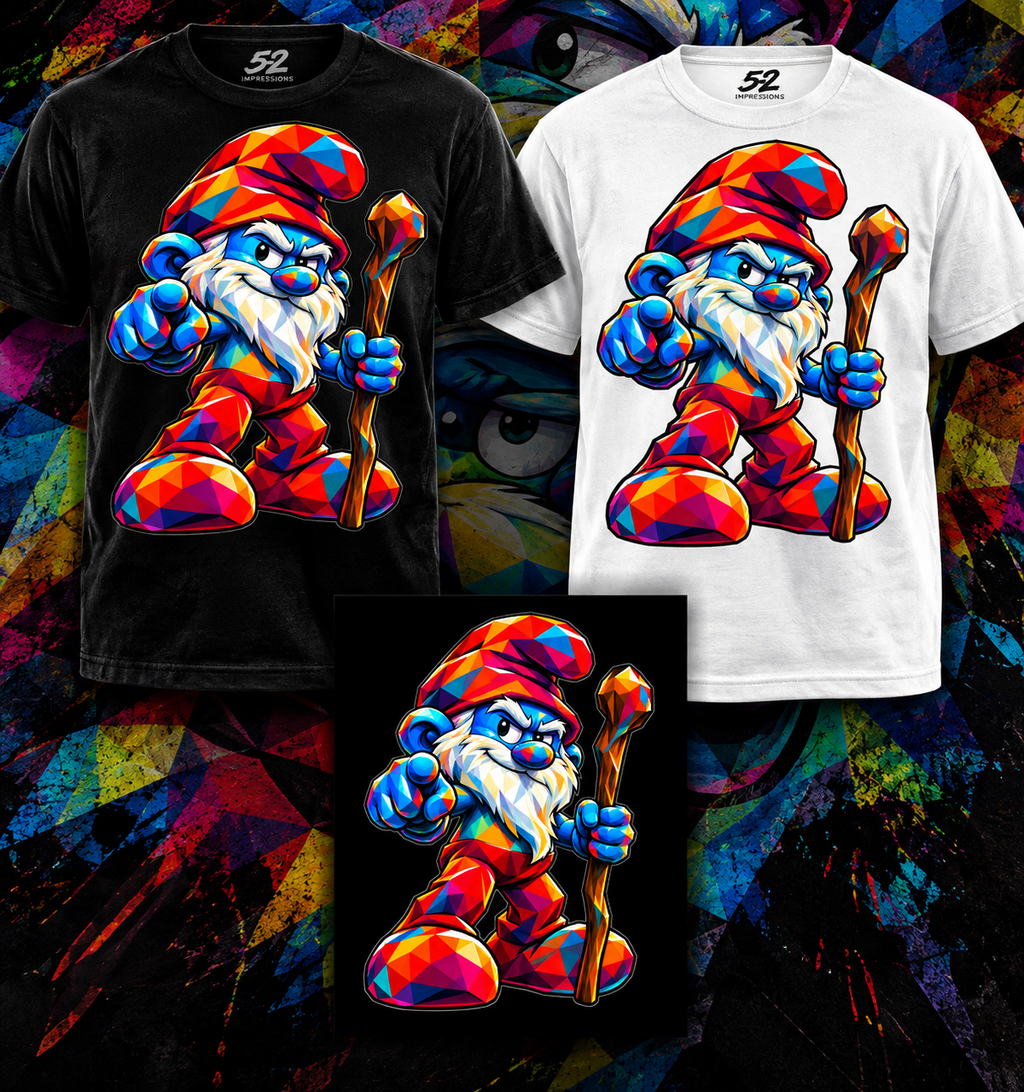 Color Pop Gnome Vibe T-shirt black and white mockup