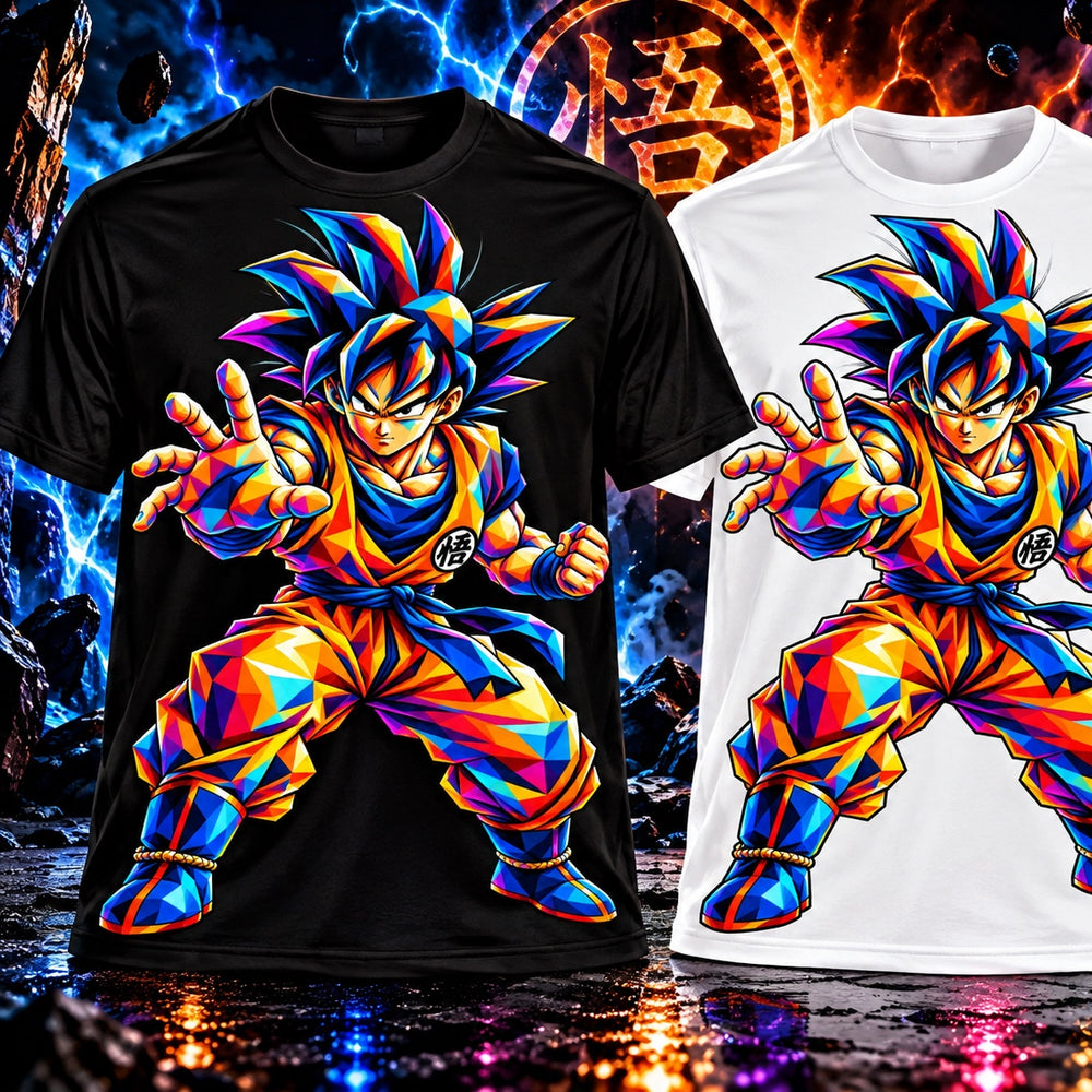 Crystal Goku T-shirt close-up product view