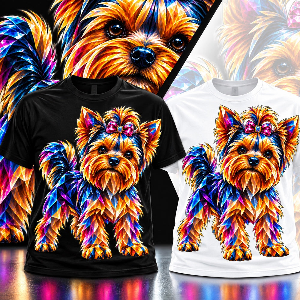 Crystal Yorkie T-shirt close-up product view