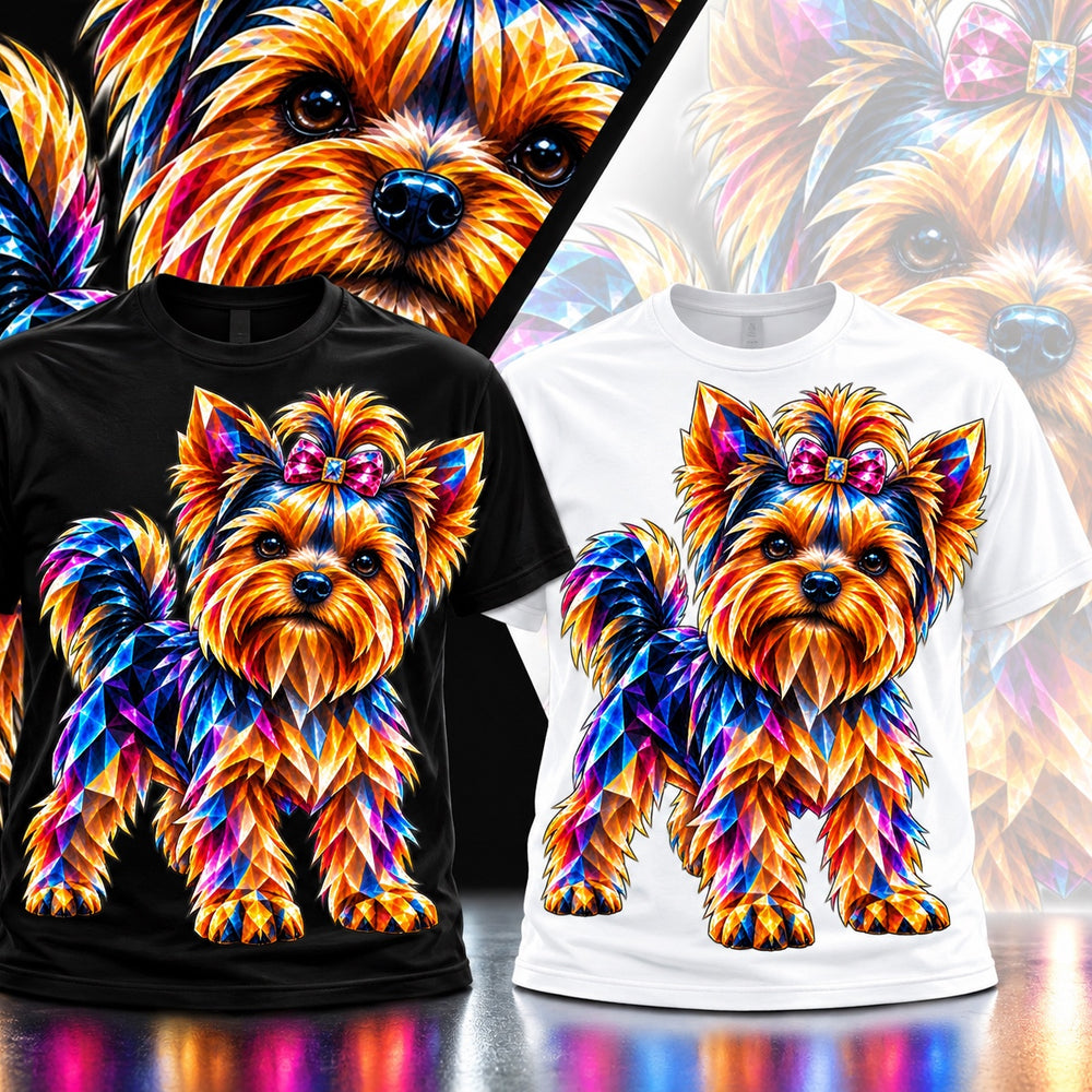 Crystal Yorkie T-shirt alternate close-up product view