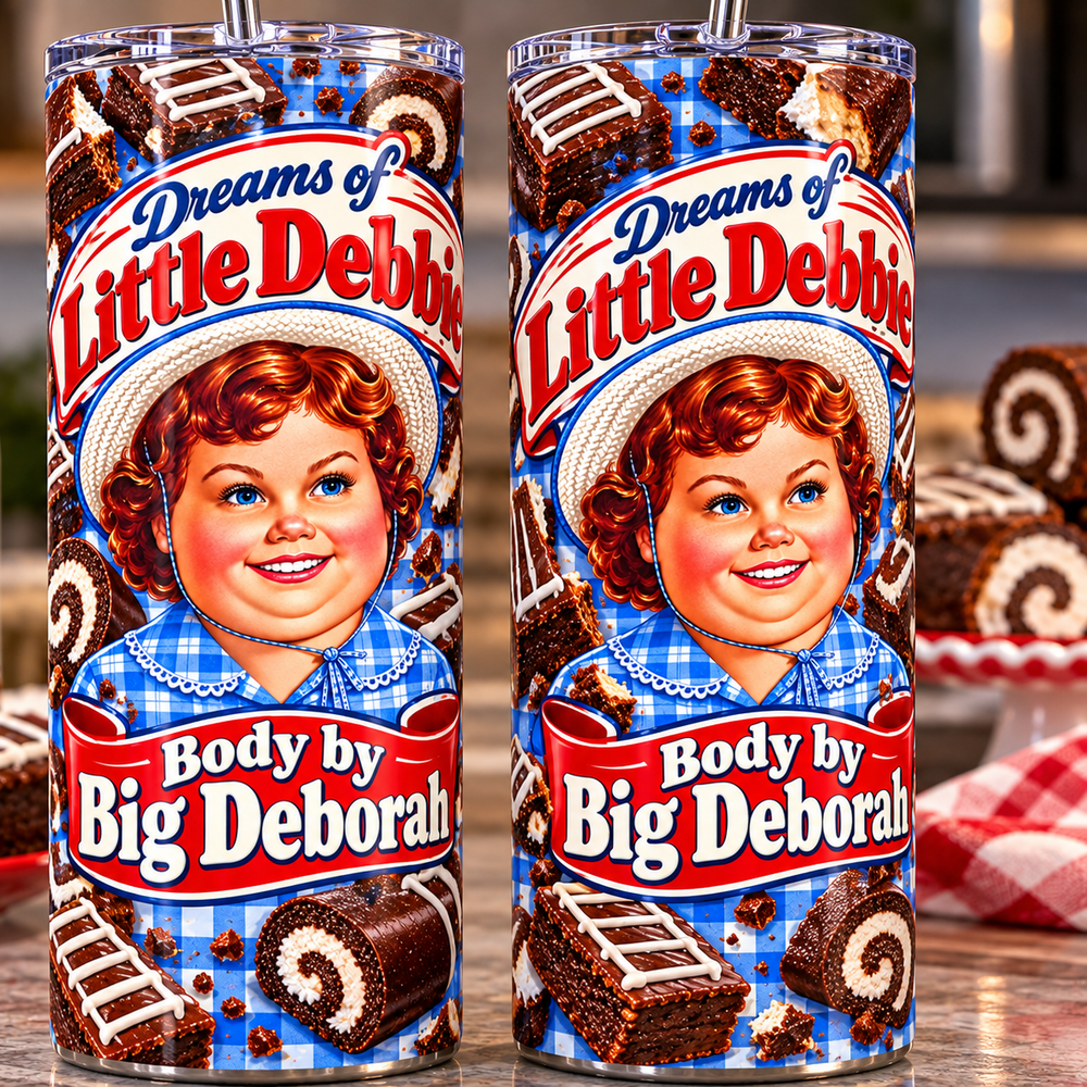 Dreams of Little Debbie Body by Big Deborah 20 oz tumbler alternate close-up product view