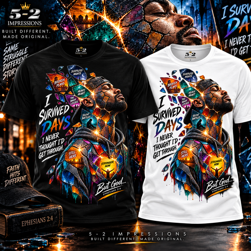 I Survived Days I Never Thought I'd Get Through T-shirt close-up product view