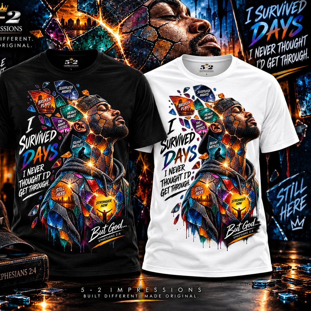I Survived Days I Never Thought I'd Get Through T-shirt alternate close-up product view