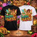 TinkerBelle and TacoBelle black and white T-shirt mockup