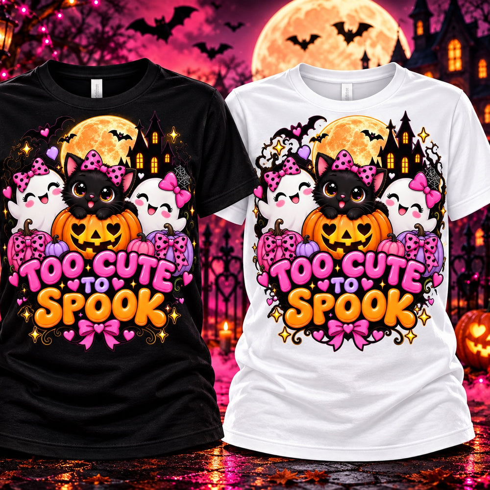 Too Cute to Spook Halloween T-shirt alternate close-up detail view