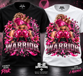 WARRIOR breast cancer awareness tee mockup in black and white